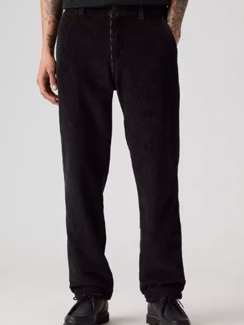 Levi's XX Chino Relaxed Straight-Leg Men's Black Corduroy Pants 34X34